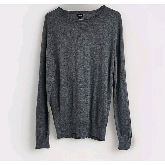 J Crew Merino Wool Blend Crewneck Sweater Gray Men's Size M - Picture 2 of 7